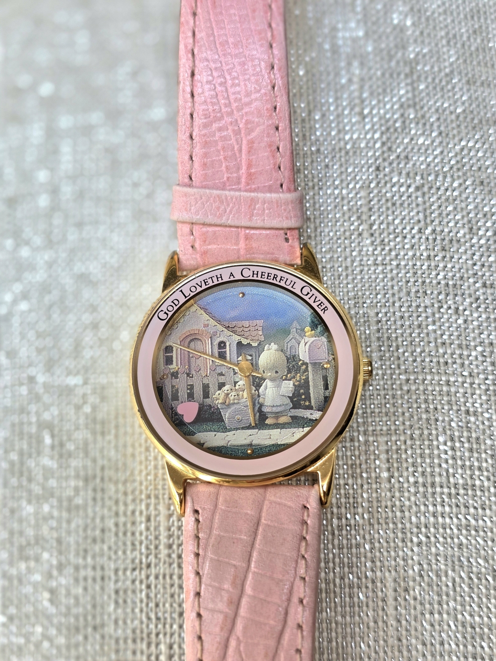 Vintage Valdawn Precious Moments "God Loveth a Cheerful Giver" Watch - Picture 4 of 12